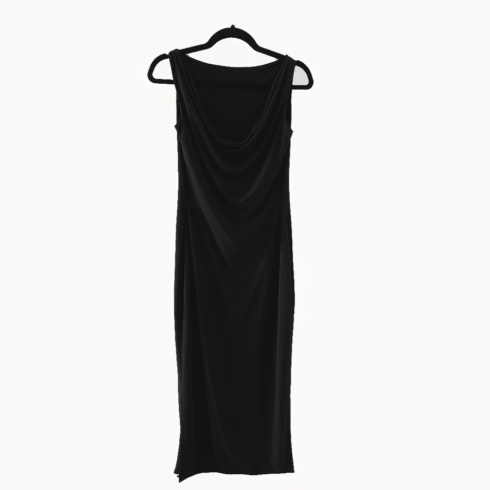 Classic Vintage Black Norma Kamala 18008 sheath maxi dress Never Out of Style